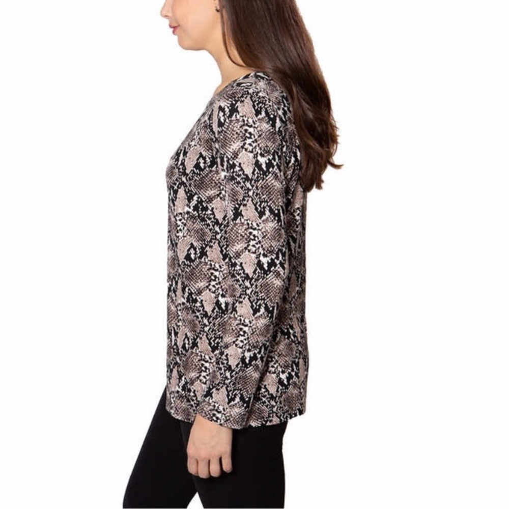 Mario Serrani Women’s Tunic snakeskin tan Sz S (oversized fit) NEW 🏷️